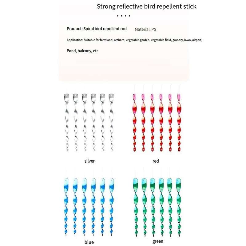 Purple 30cm Bird Repellent Reflex Startle Stick - Decorative Rotating Control - Keep Birds Away