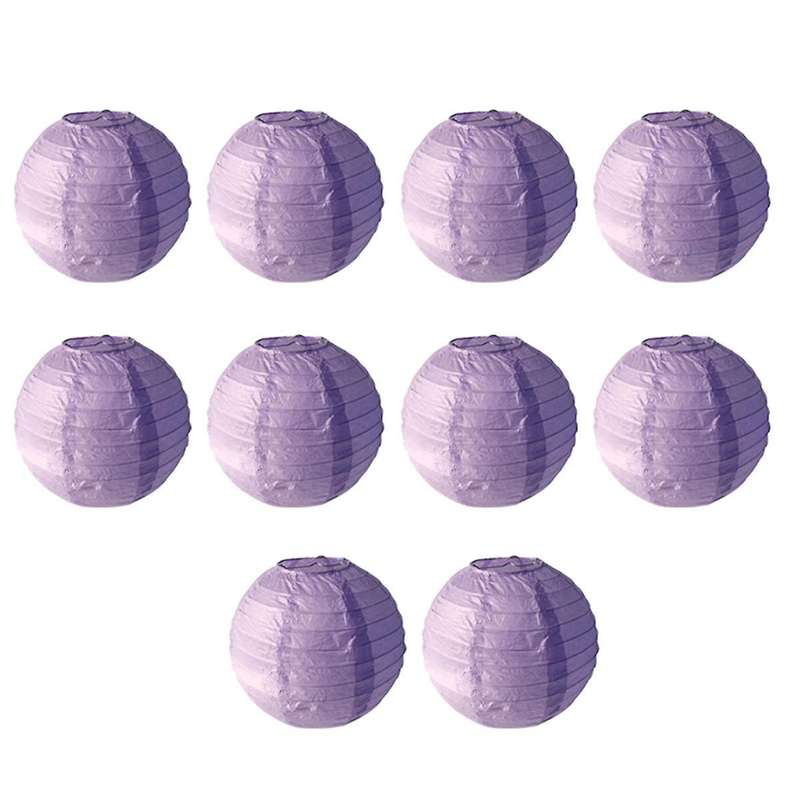 Purple Paper Lanterns, Diy Round Lanterns Suitable for Weddings, Shopping Malls, Schools, Outdoor Ac