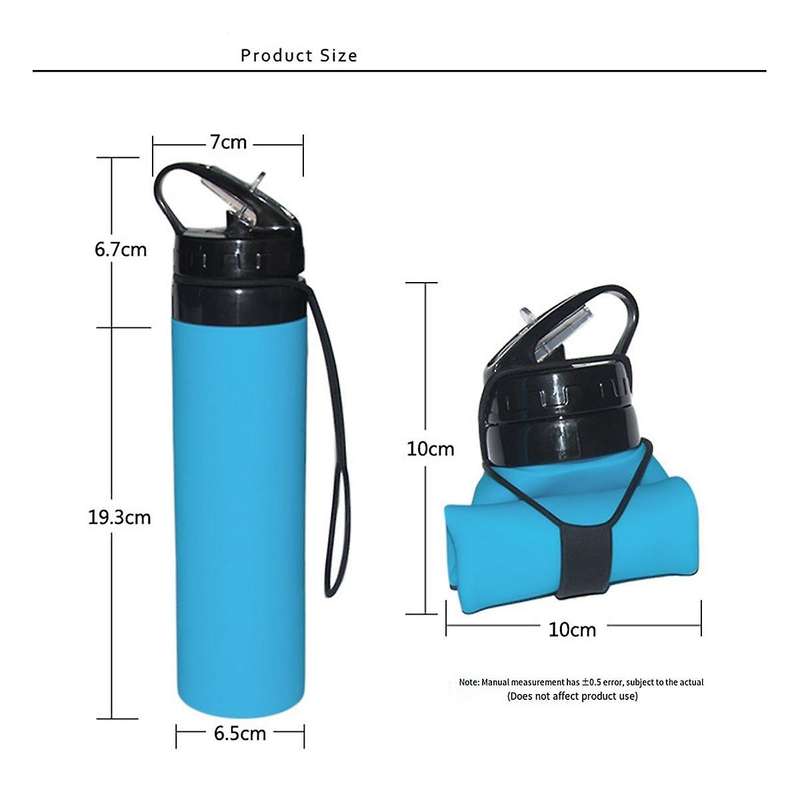 Purple Outdoor Sports Silicone Water Cup 600ml Cycling Water Cup Portable Ring