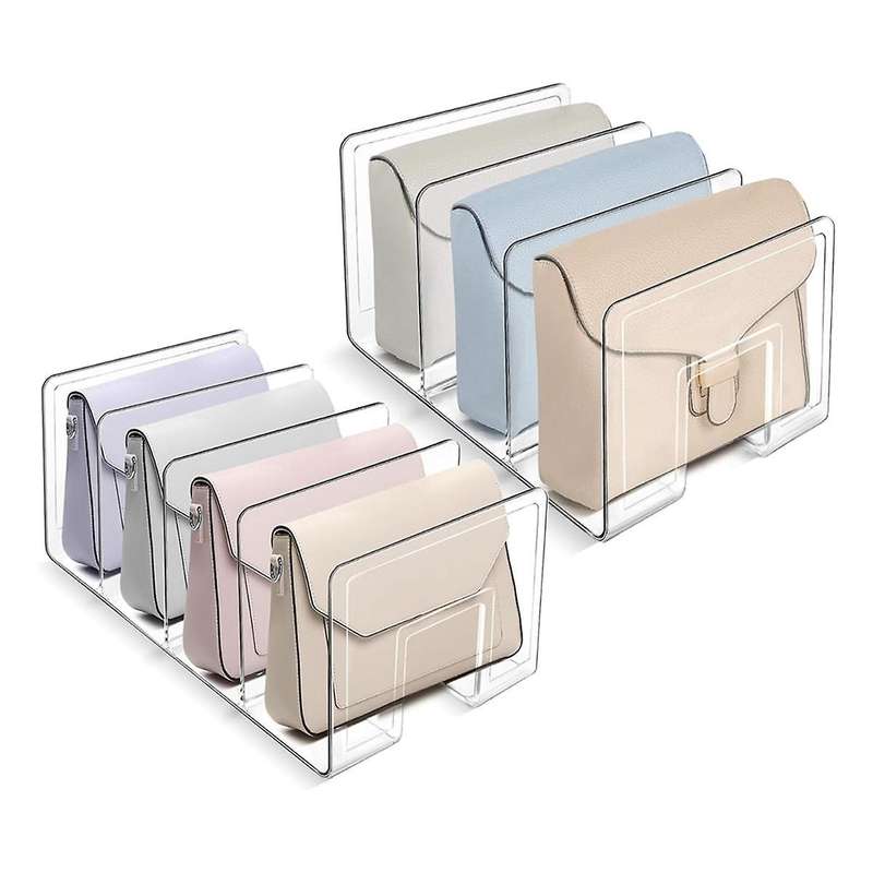 Purse Organizer for Closet, Acrylic Clear Purse Storage Organizers, 2 PCS Different Size Divider Ho