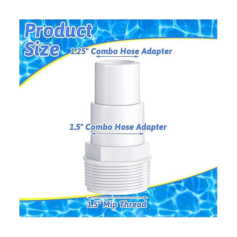 PVC Tube Fitting Adapter 3.8cm/1.5Inch Threaded Hose Fittings Connector Equipment for SPX1091Z7 SPX1