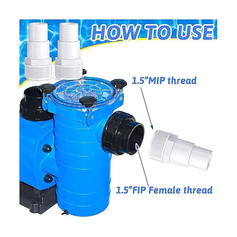 PVC Tube Fitting Adapter 3.8cm/1.5Inch Threaded Hose Fittings Connector Equipment for SPX1091Z7 SPX1