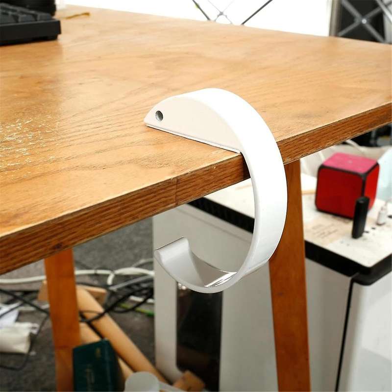 Purse Hook for Table 4 Pcs C-Style Aluminum Alloy Bag Hanger Desk Purse Table Hook Anti-Slip Under