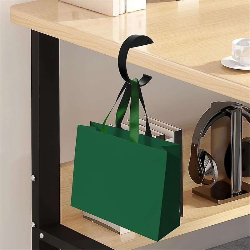 Purse Hook for Table 4 Pcs C-Style Aluminum Alloy Bag Hanger Desk Purse Table Hook Anti-Slip Under