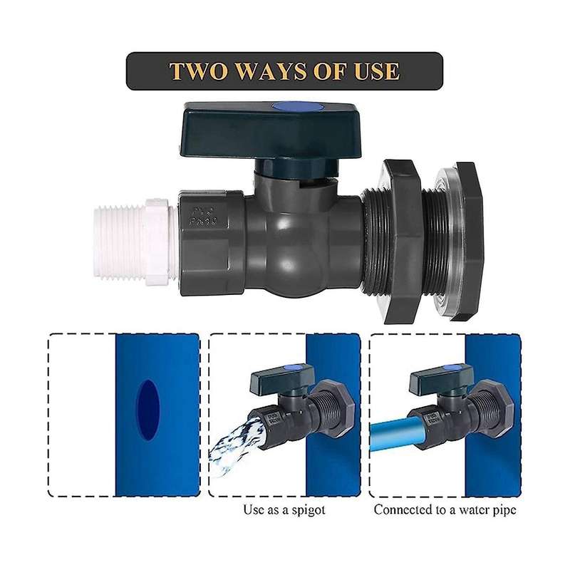 Pvc Rain Bucket Faucet Kit, 3/4 Inch Pvc Ball Valve, Bucket Bucket Water Tank Pond Bucket Faucet Ki