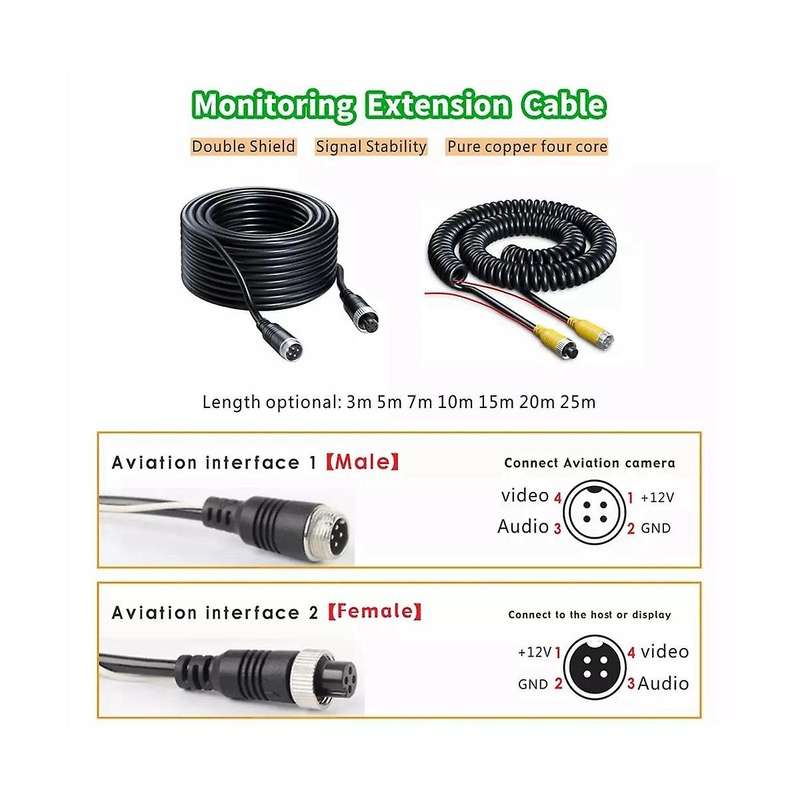 Pz612-2ahd- 120 Degree Car Ahd 1080p 2 Megapixels 7 Inch Front and Rear 2 Way Rearview Mirror Monito