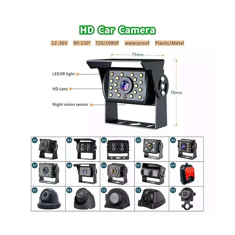 Pz612-2ahd- 120 Degree Car Ahd 1080p 2 Megapixels 7 Inch Front and Rear 2 Way Rearview Mirror Monito