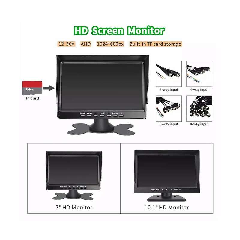 Pz612-2ahd- 120 Degree Car Ahd 1080p 2 Megapixels 7 Inch Front and Rear 2 Way Rearview Mirror Monito
