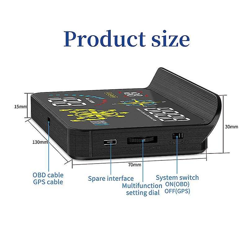 Q10 Windshield Projector OBD2 Scanner with Live Navigation GPS HUD Speed Fuel Consumption Car Speedo