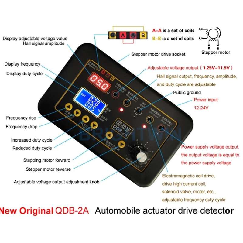 QDB-2A 3A Car Ignition Coil Tester Car Idle Stepper Motor Solenoid Valve Injector Actuator Fault Det