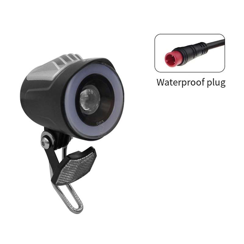 Qd228 Led Headlight Electric Bicycle Scooter Waterproof Connector Front Light with Horn Accessorie