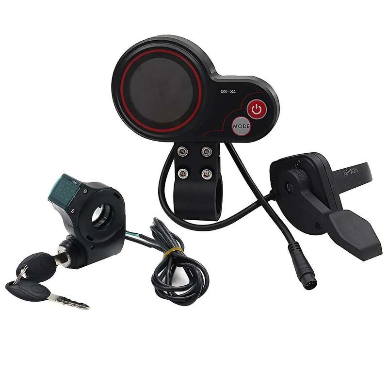 Qs-s4 36v-60v Thumb Throttle Lcd Display Kit+ignition Lock Key Long Cable for Zero 8 9 10 8x 10x Ele