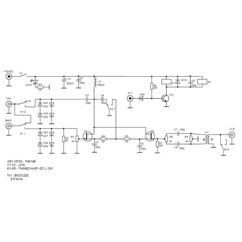 QRM Canceller Eliminator X-Phase 1.8-30MHz HF Band PTT Control Eliminator Board DIY Kit Built-In PTT