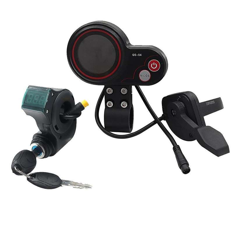 Qs-s4 36v-60v Thumb Throttle Lcd Display Kit+3pin Ignition Lock Key for Zero 8 9 10 8x 10x Electric