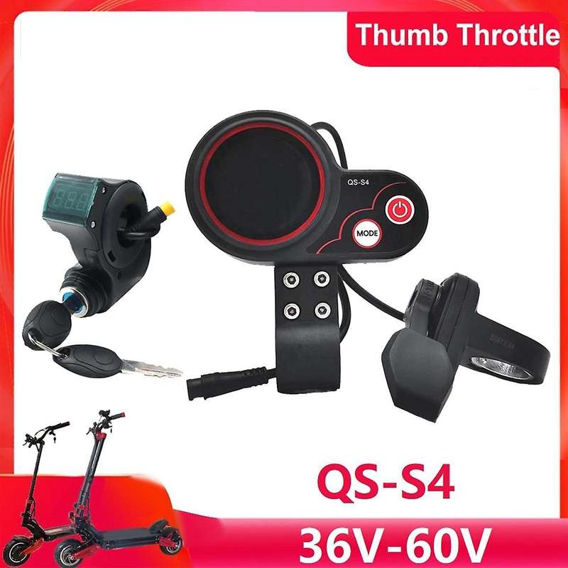 Qs-s4 36v-60v Thumb Throttle Lcd Display Kit+3pin Ignition Lock Key for Zero 8 9 10 8x 10x Electric