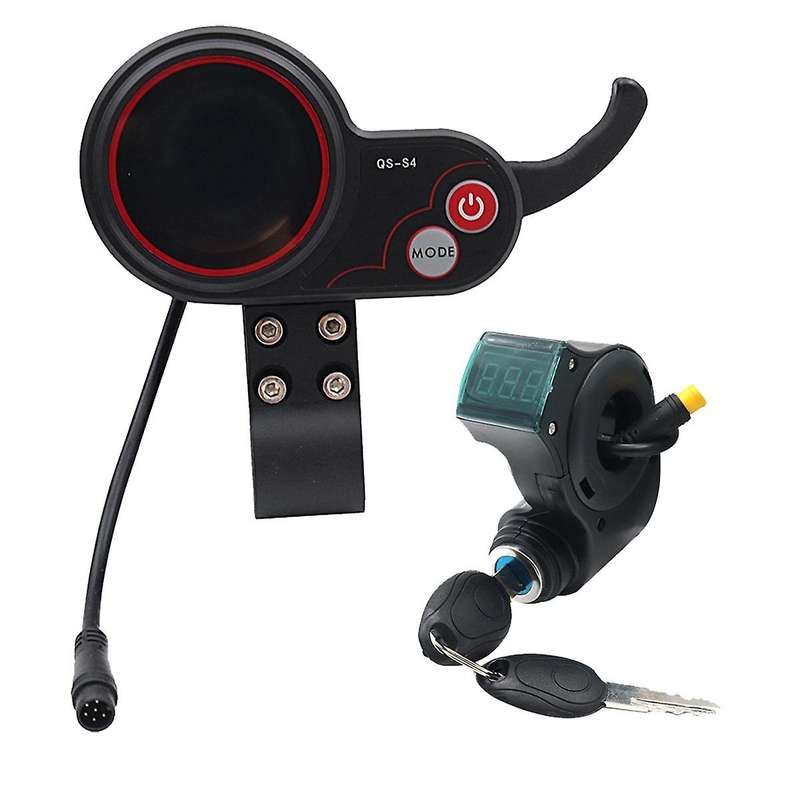 Qs-s4 36v-60v Thumb Throttle Lcd Display+3pin Lgnition Lock Key for Zero 8 9 10 8x 10x Electric Scoo