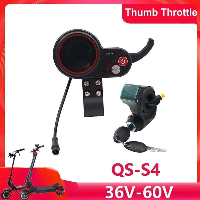 Qs-s4 36v-60v Thumb Throttle Lcd Display+3pin Lgnition Lock Key for Zero 8 9 10 8x 10x Electric Scoo