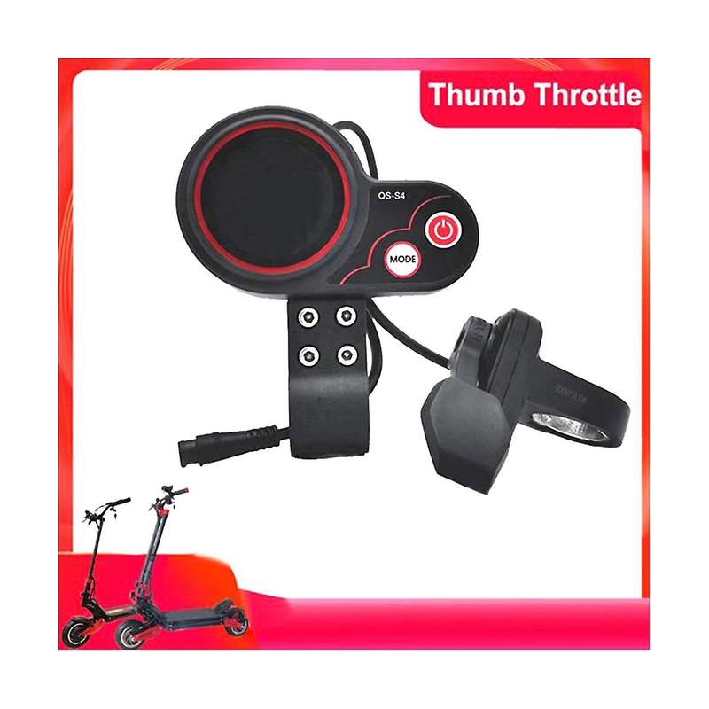 QS-S4 48V-60V Thumb Throttle LCD Display Meter for Zero 8 9 10 8X 10X Electric Scooter 6PIN with Du