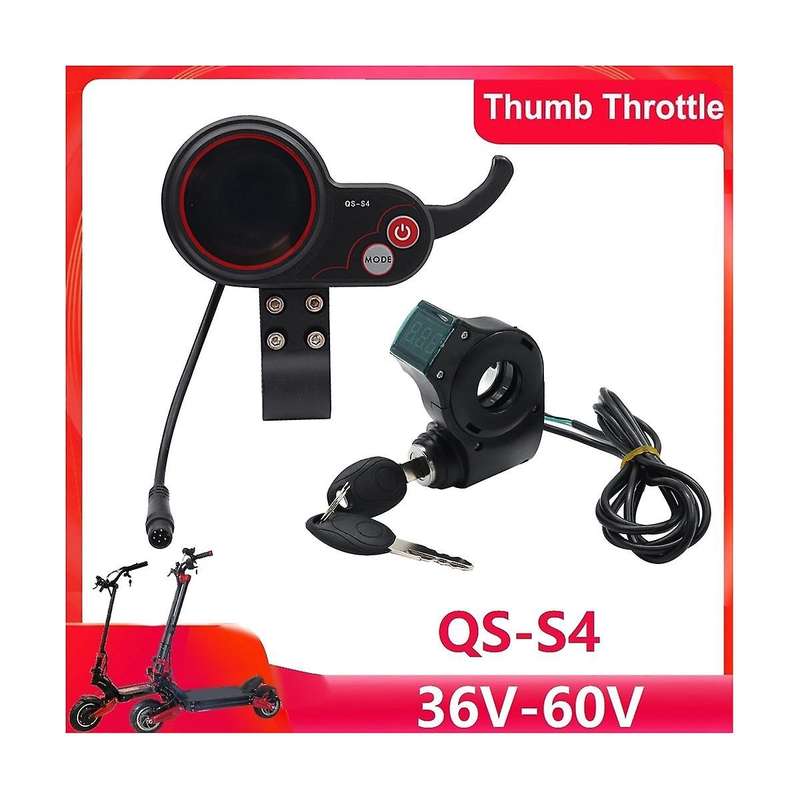 Qs-s4 36v-60v Thumb Throttle Lcd Display+lgnition Lock Key Long Cable for Zero 8 9 10 8x 10x Electri