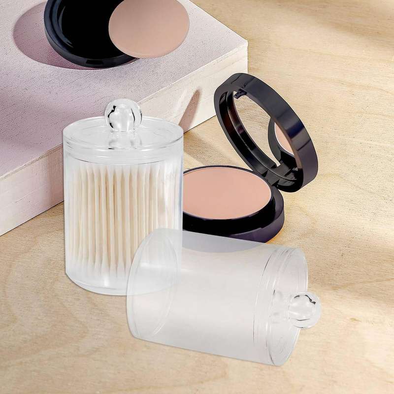 Qtip Holder Dispenser for Cotton Ball, Cotton Swab Jar with Lids for Bathroom Canister Storage Orga