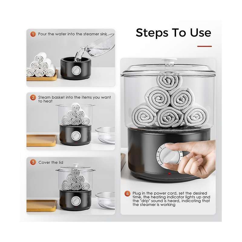 Quick Heating Spa Towel Stone Warmer Heater Towel Steamer Daytime Multiple Use for Nail Salon Barbe