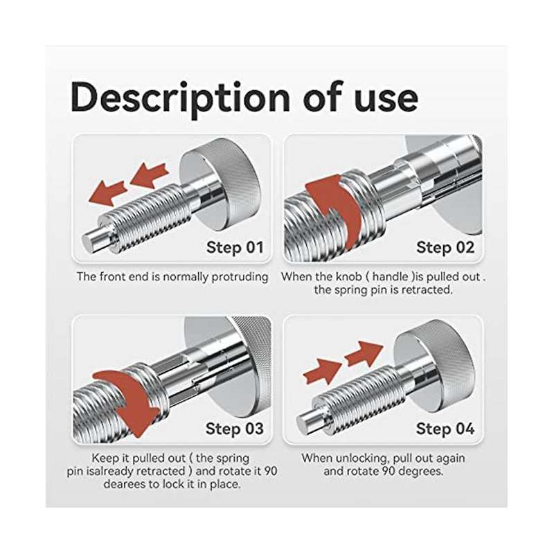 Quick Release Pins, Tools Handle Pin Kit for M6 Retractable Spring Locking Pins Plunger Latch for R