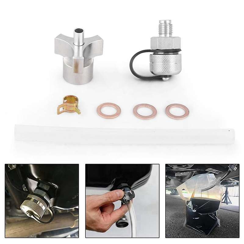 Quick Twist Oil Drain Valve with Magnet Leak Proof Stainless Steel Drain Hose Attachment M14x1.5
