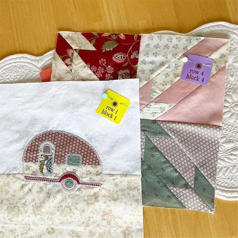 Quilt Block Row Markers - Keep Your Quilt Blocks Organized, Paper Cardstock with Holes for Pins wit