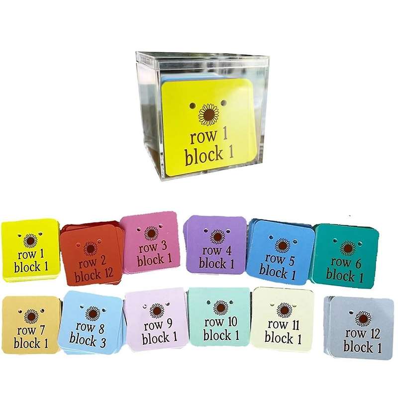 Quilt Block Row Markers - Keep Your Quilt Blocks Organized, Paper Cardstock with Holes for Pins wit