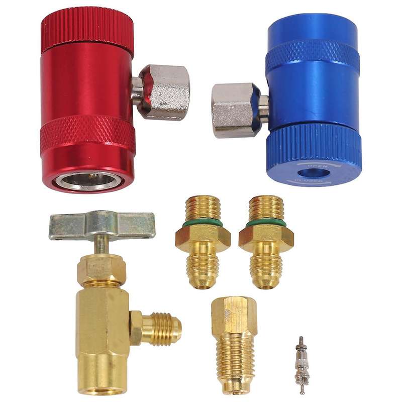 R1234yf Self-sealing Can Tap with R134a Tank Adapter and R1234 Quick Couplers, for A/c Refrigerants