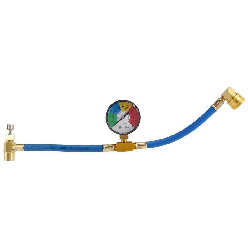 R134a Car Ac Refrigerant Charge Hose Kit Recharge Hose with Gauge,a/c 1/2 Recharge Measuring Kit Ca