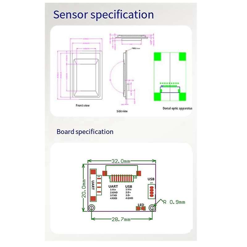 R311 Big Chip Fingerprint Collection and Identification Module is Compatible R105 Fingerprint Sensor