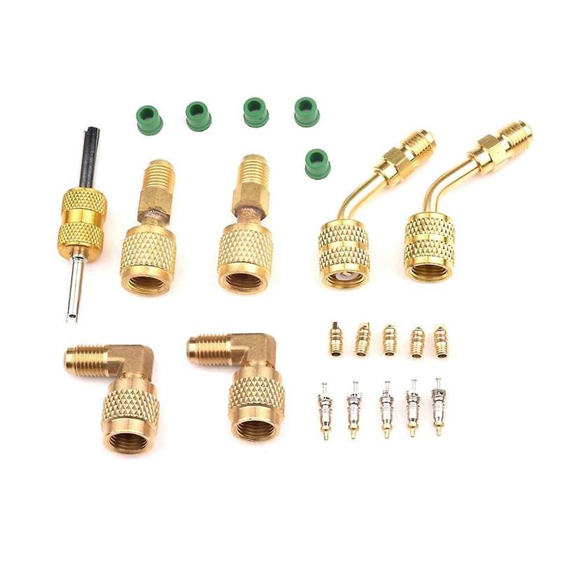 R410 Adapter Kit Metal Mini Split Vacuum Pump Set Sturdy R410 Converter Connector 1/4SAE to 5/16SAE