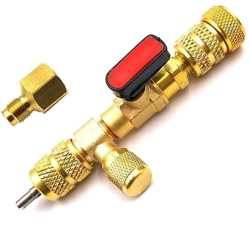 R410A R22 Valve Core Remover Installer Tool with Dual Size SAE 1/4 & 5/16 Port for R404A R407C R134A