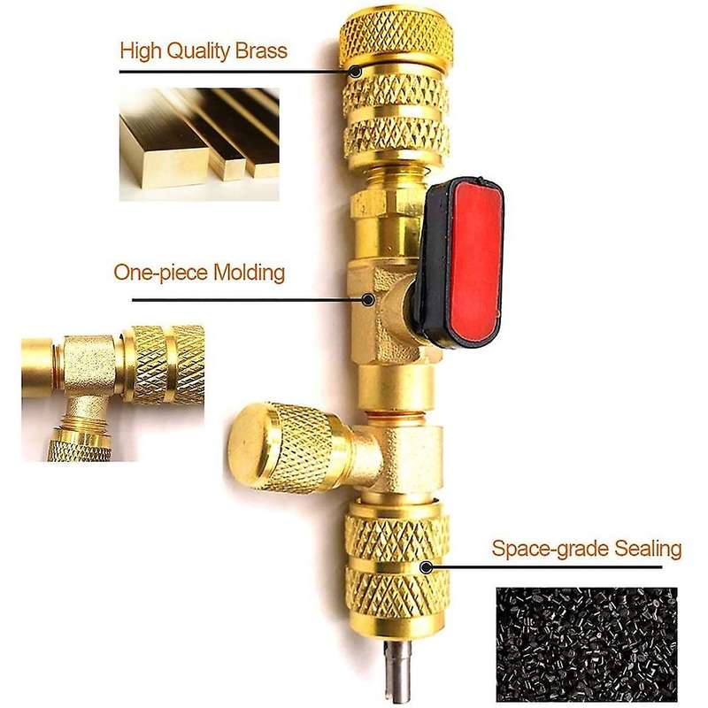 R410A R22 Valve Core Remover Installer Tool with Dual Size SAE 1/4 & 5/16 Port for R404A R407C R134A