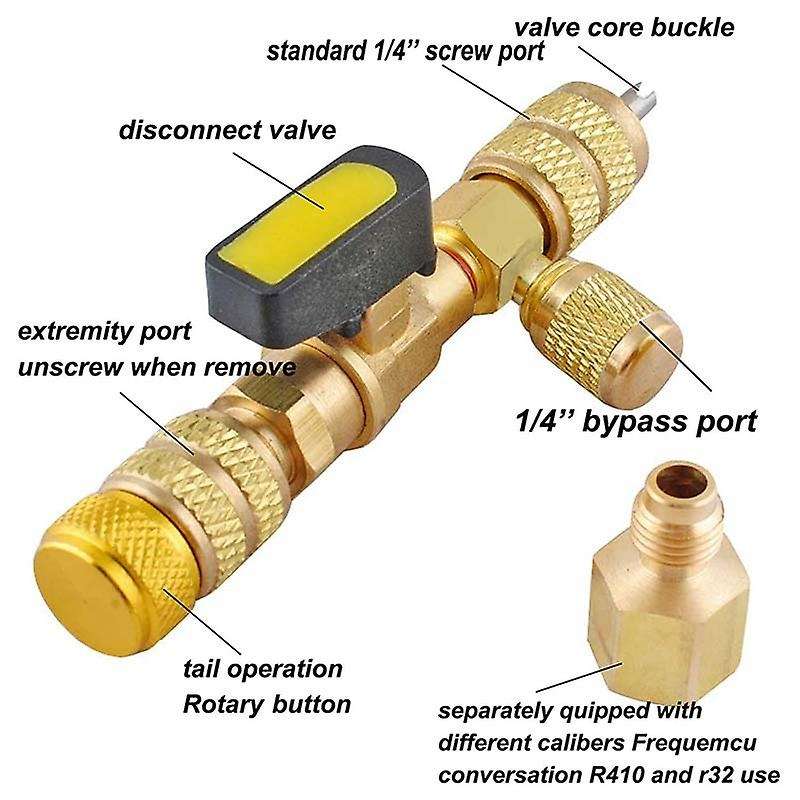 R410A Valve Core Remover with Dual Size SAE 1/4 & 5/16 Port,Valve Cores A,Valve Core Removal Install