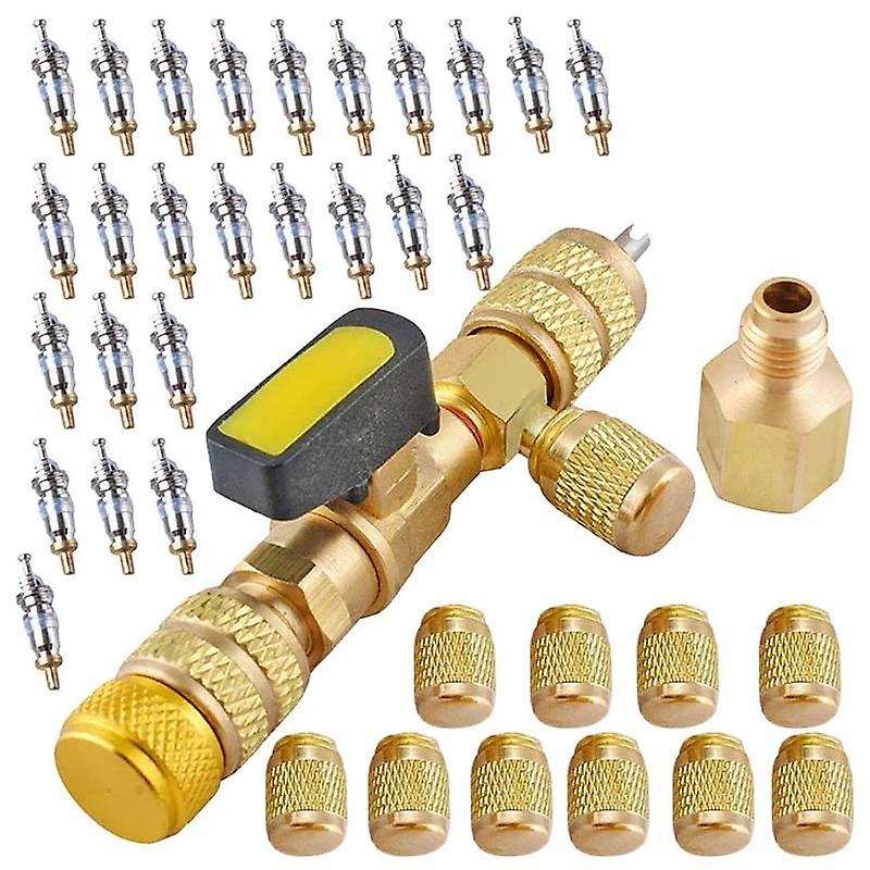 R410A Valve Core Remover with Dual Size SAE 1/4 & 5/16 Port,Valve Cores A,Valve Core Removal Install