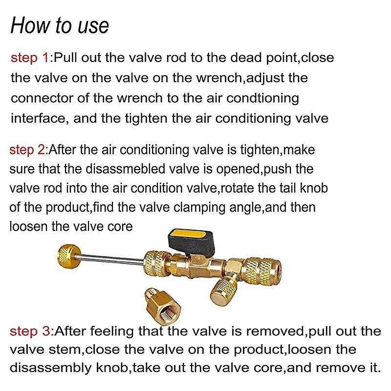 R410A Valve Core Remover with Dual Size SAE 1/4 & 5/16 Port,Valve Cores A,Valve Core Removal Install