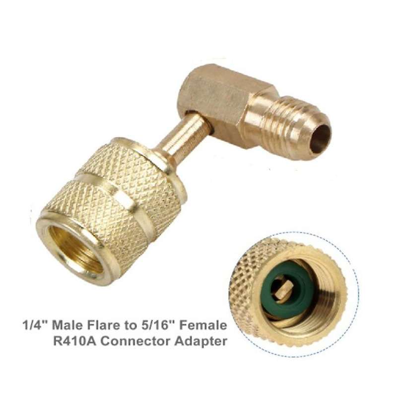 R410A Charging Vacuum Port Adapter Kit,2PC 45 Degree Angled and 90 Degree Charging Vacuum Adapters,f