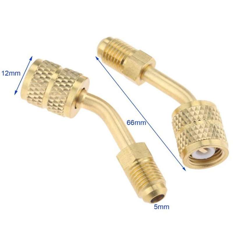 R410A Charging Vacuum Port Adapter Kit,2PC 45 Degree Angled and 90 Degree Charging Vacuum Adapters,f