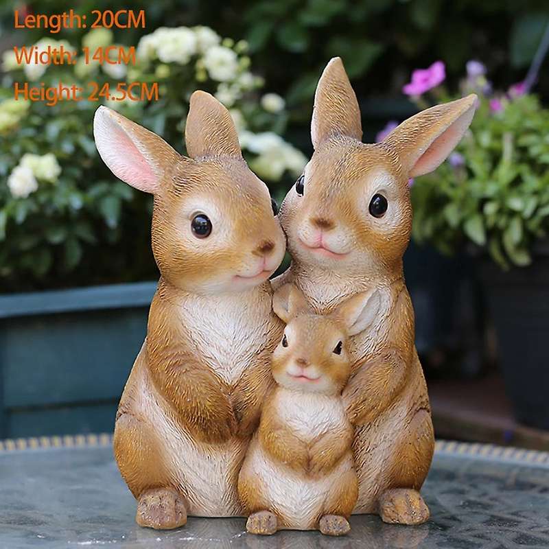 Rabbit Garden Animal Statue Ornament Rabbit Figurine Garden Rabbit for Patio Lawn House Art Figurine