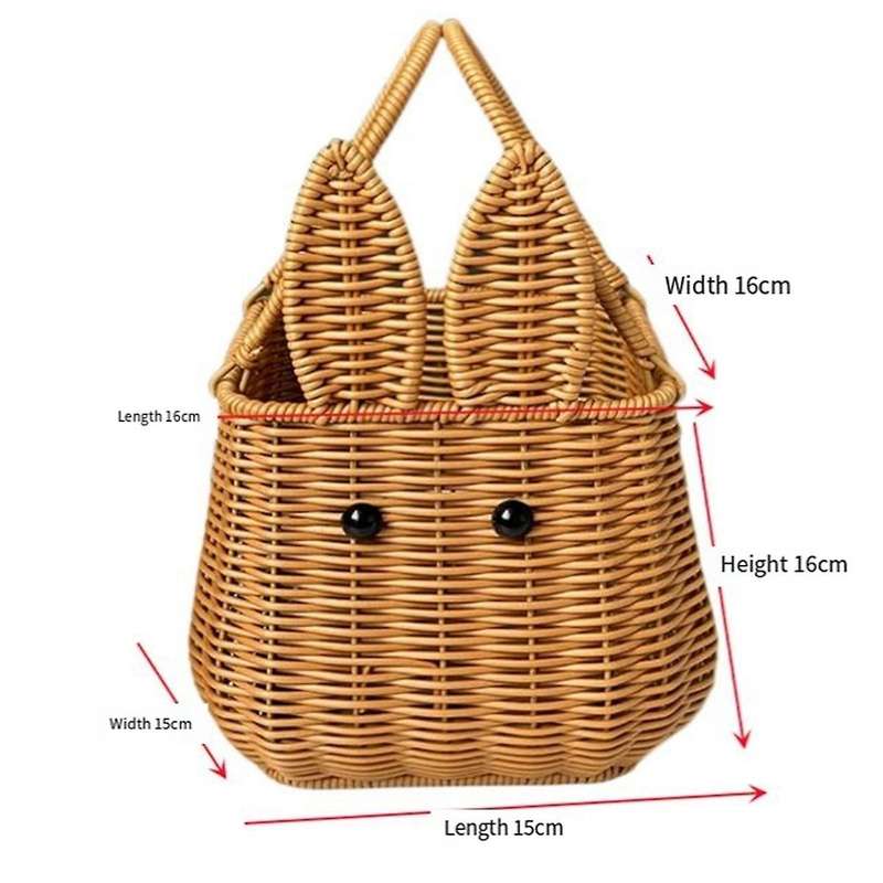 Rabbit Easter Egg Handwoven Gift Basket Picnic Basket Fruit Storage Basket Flower Basket