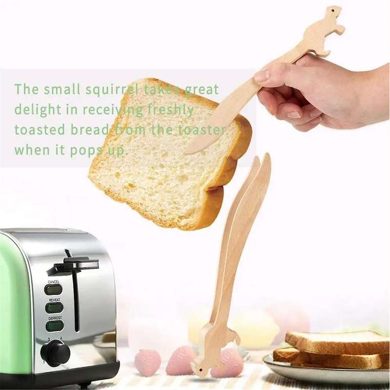 Rabbit Shaped Wood Wooden Food Toast Salad Tongs Toaster for Kitchen Bacon Sugar Ice Tea Tong Tea Cl
