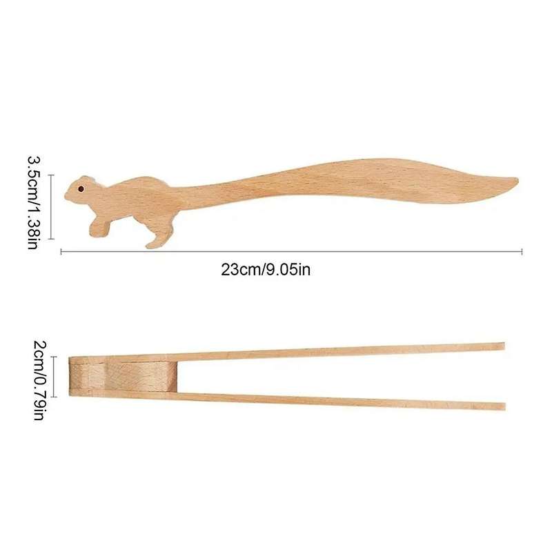 Rabbit Shaped Wood Wooden Food Toast Salad Tongs Toaster for Kitchen Bacon Sugar Ice Tea Tong Tea Cl
