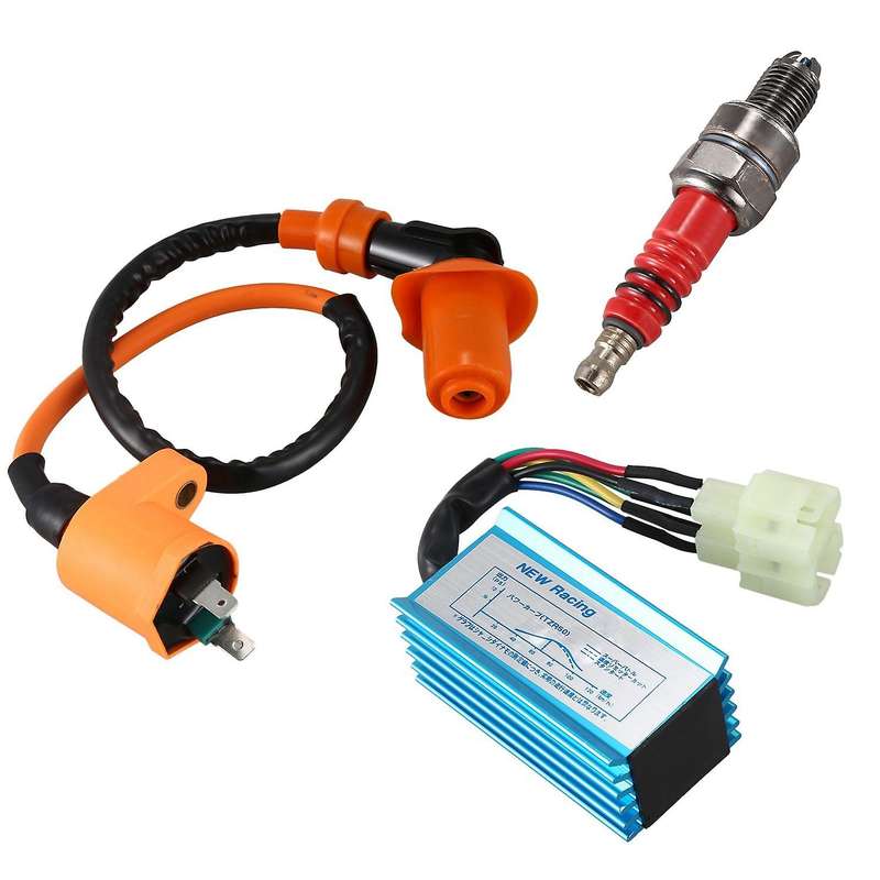 Racing Ignition Coil+spark Plug+ Box for Gy6 50cc-150cc 4-stroke Engines Atv