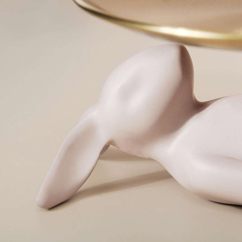 Rabbit Storage Ornaments Resin Animal Statue Desktop Candy Box Snack Organizer Crafts Sculpture Home