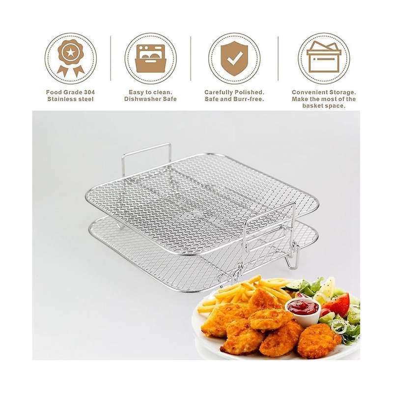 Rack Square Two Layers Racks,stainless Steel Dehydrator Accessories Rack,air Multi-layer Fryer 4.2