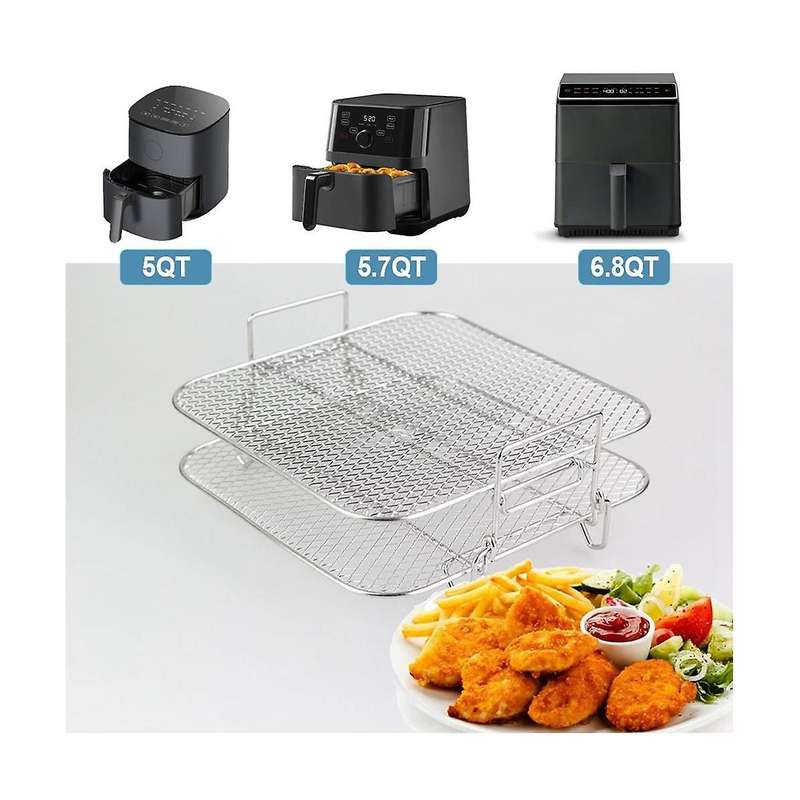 Rack Square Two Layers Racks,stainless Steel Dehydrator Accessories Rack,air Multi-layer Fryer 4.2