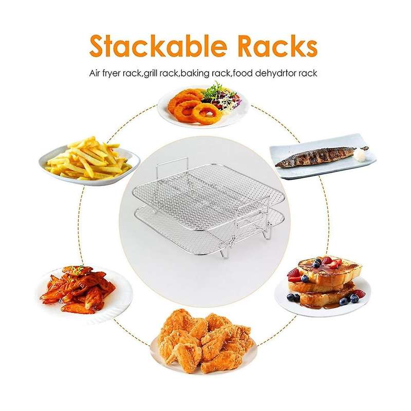 Rack Square Two Layers Racks,stainless Steel Dehydrator Accessories Rack,air Multi-layer Fryer 4.2