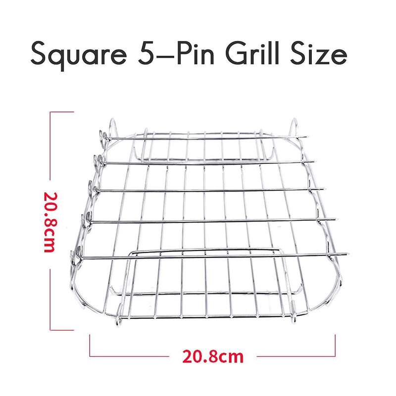 Rack Set Versatile Grilling Rack Stainless Steel Double Layer Rack with Skewers Steaming Drain Oil